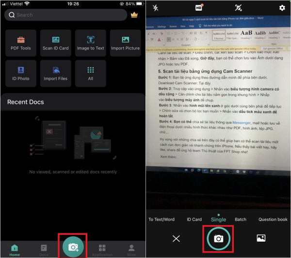 app scan trên iphone