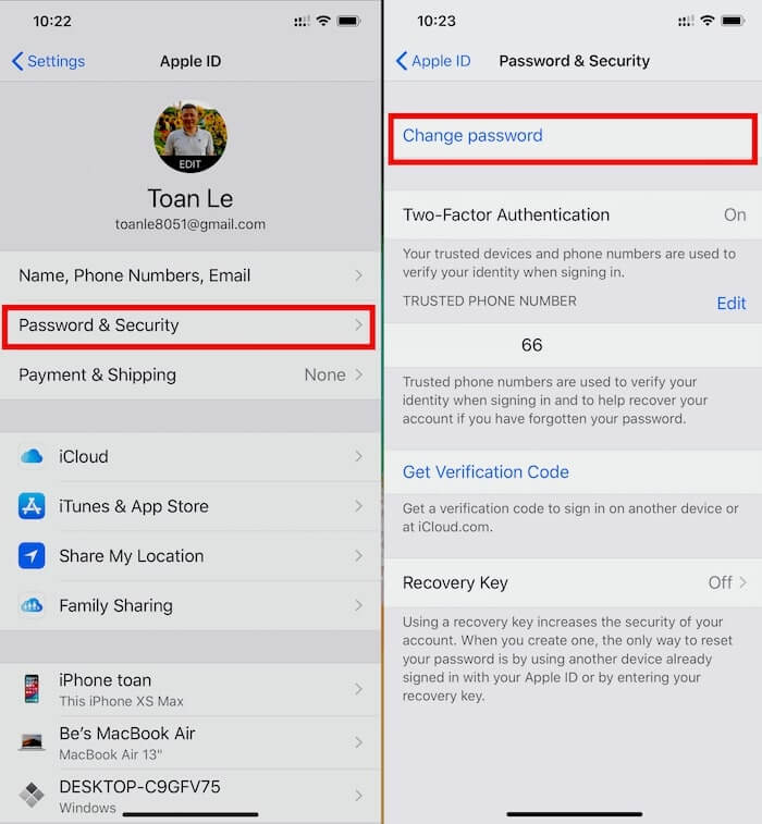 các bước đổi mật khẩu apple id