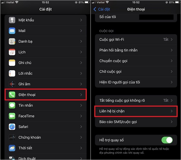 cách bỏ chặn số điện thoại trên iphone