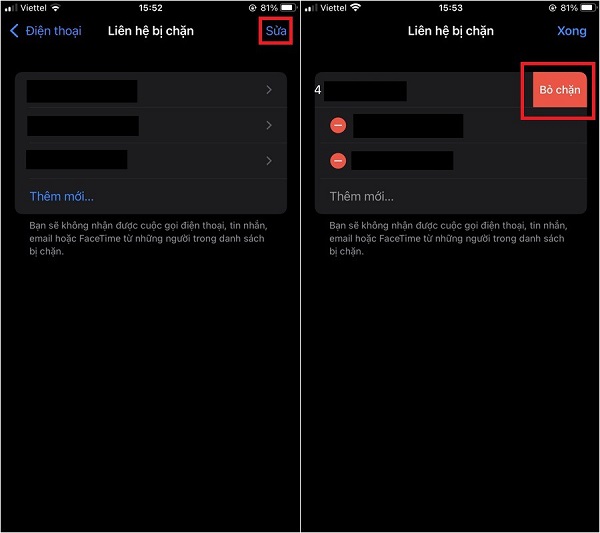 cách chặn số điện thoại trên iphone