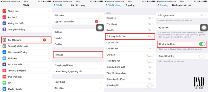 cách chỉnh độ sáng màn hình tự động