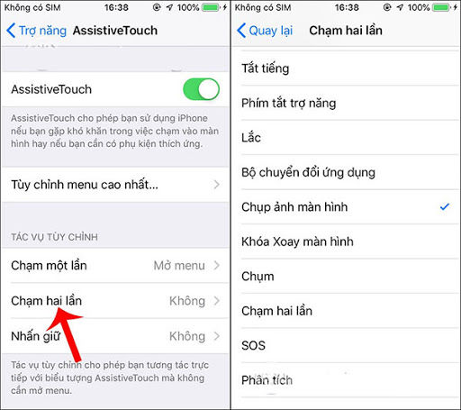 cách chụp màn hình của iphone