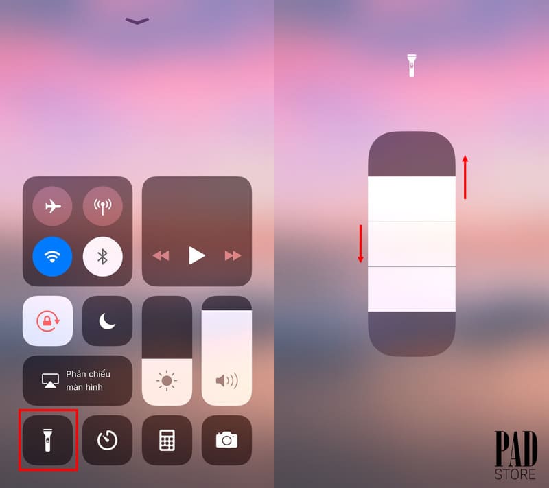 cách dùng đèn pin iphone
