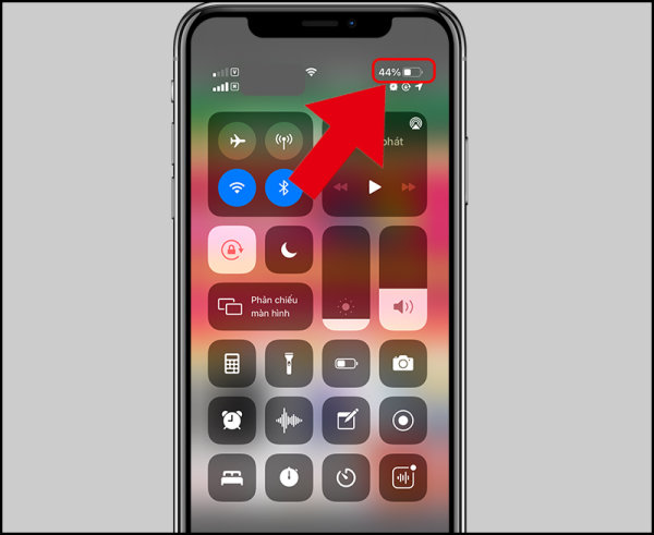 cách hiện phần trăm pin trên iphone