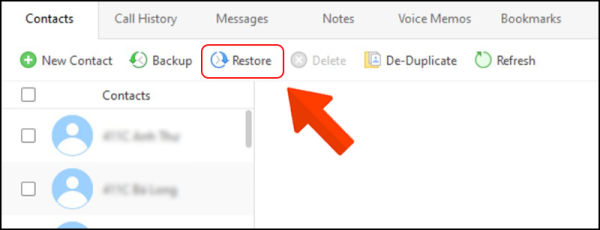 cách lấy danh bạ trên icloud về iphone