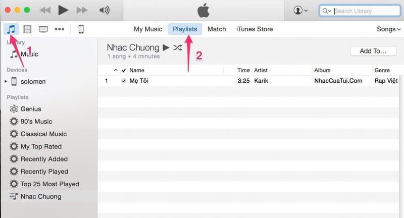 chép nhạc từ máy tính vào iphone