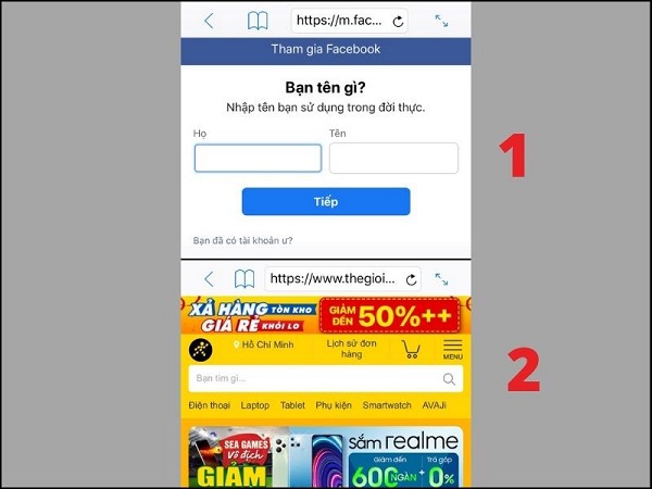 chia 2 màn hình iphone