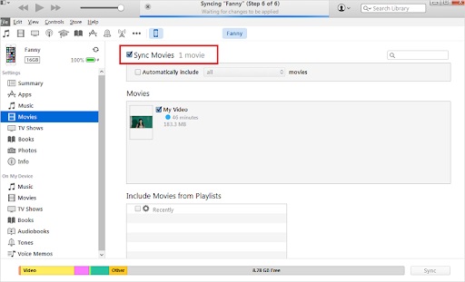 copy video vào iphone bằng itunes