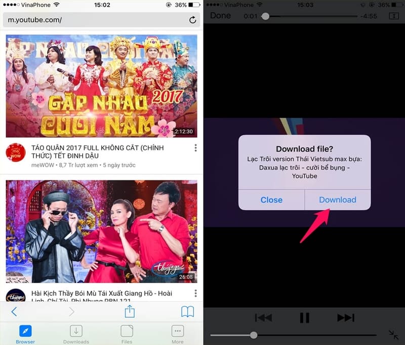 download video bằng iphone