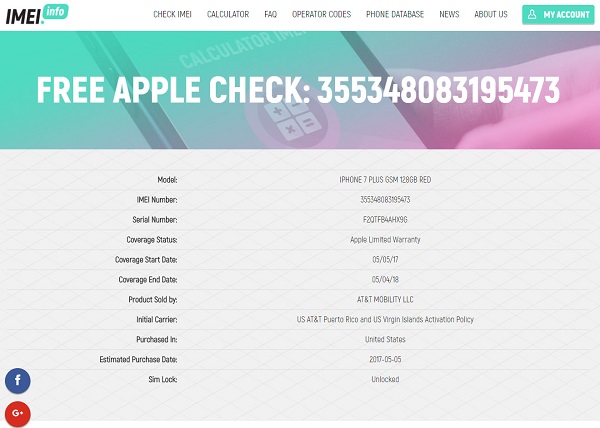 kiểm tra imei apple
