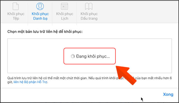 phục hồi danh bạ iphone